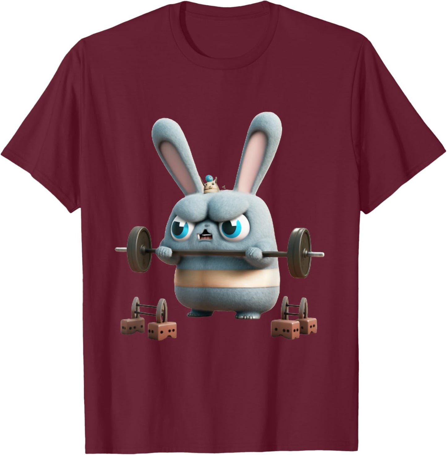 Funny Gym Workout Bunny Fitness Studio Rabbit Cardio Pump T-Shirt - T-Shirt | Maroon