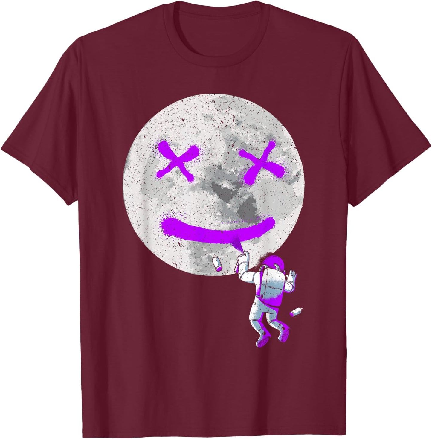 Graffiti Astronaut Spray Paint Street Art Drawing Artist T-Shirt - T-Shirt | Maroon