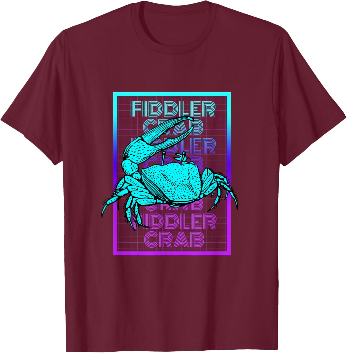 Fiddler Crab Vintage Retro Fiddler Crab T-Shirt - T-Shirt | Maroon