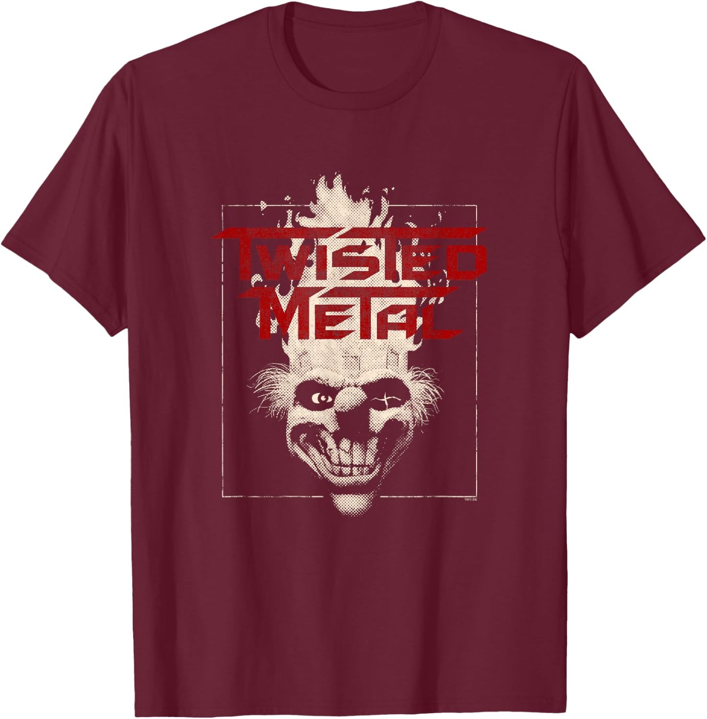 Twisted Metal Sweet Tooth Head T-Shirt - T-Shirt | Maroon