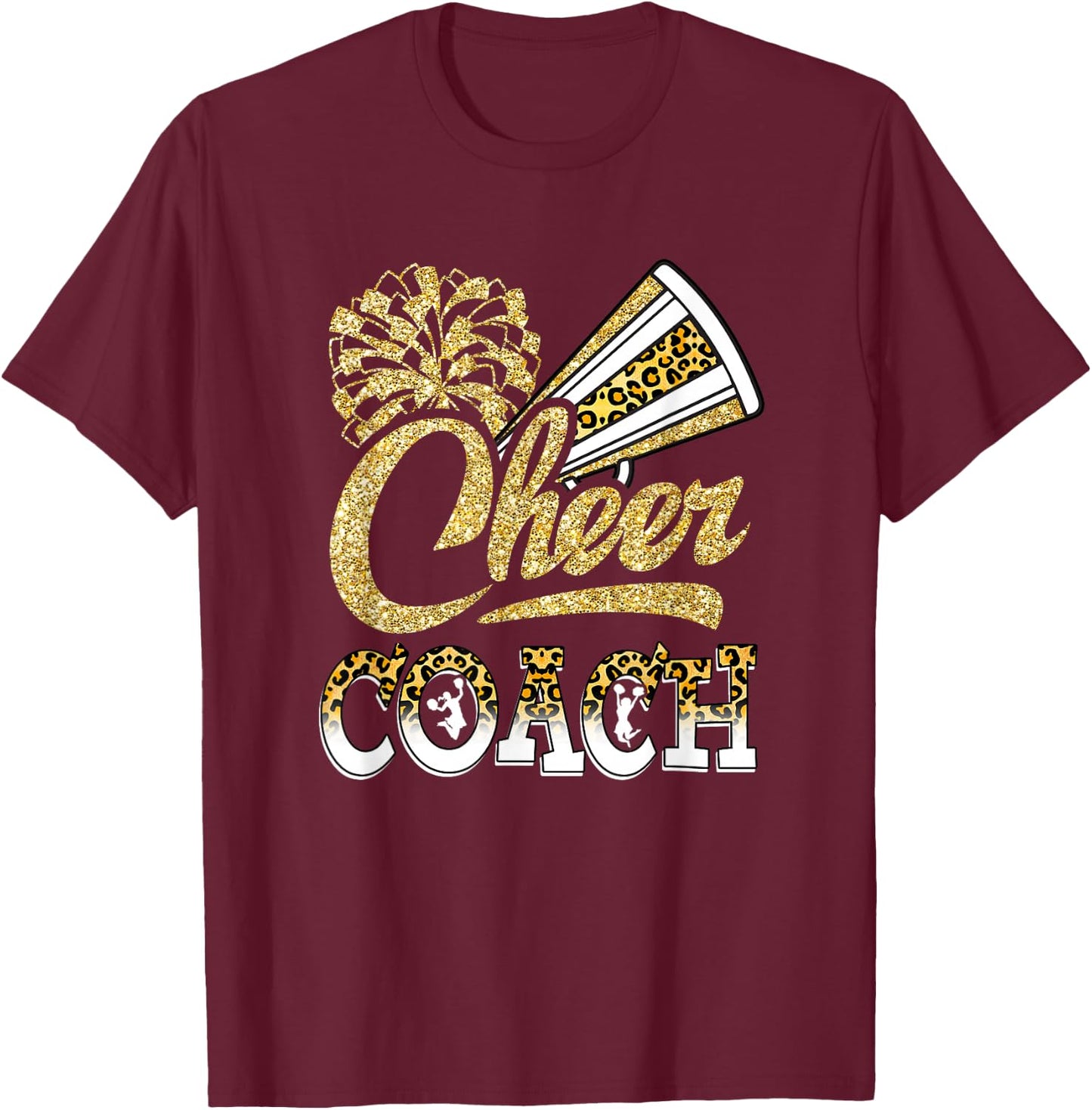 Cheer Coach Biggest Fan Cheerleader Mother's Day T-Shirt - T-Shirt | Maroon