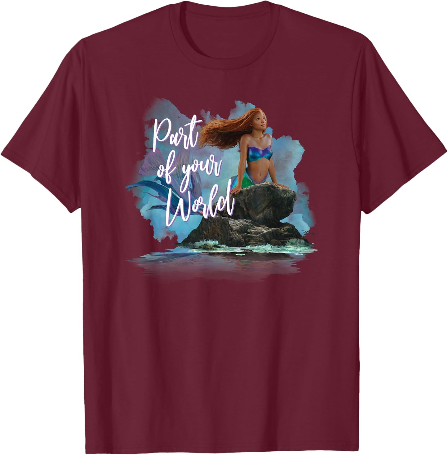 Little Mermaid - Part Of Your World T-Shirt - T-Shirt | Maroon