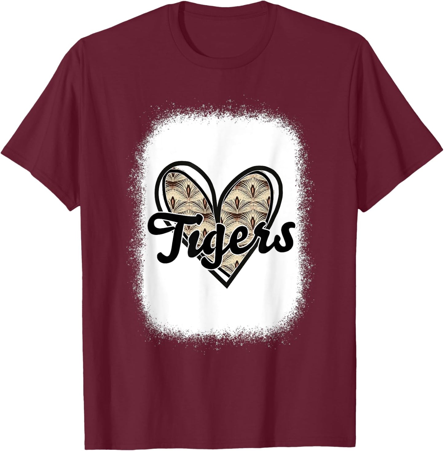 Football Tigers School Sports Fan Team Spirit T-Shirt - T-Shirt | Maroon