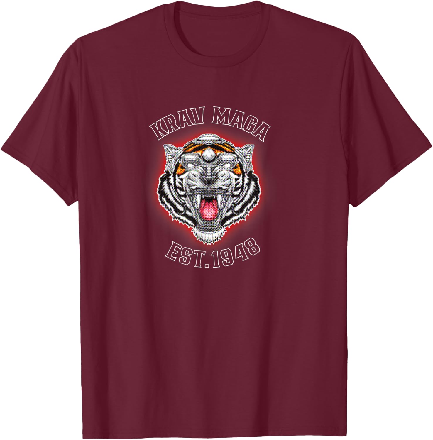 Mechanical Tiger Training Apparel for Krav Maga T-Shirt - T-Shirt | Maroon