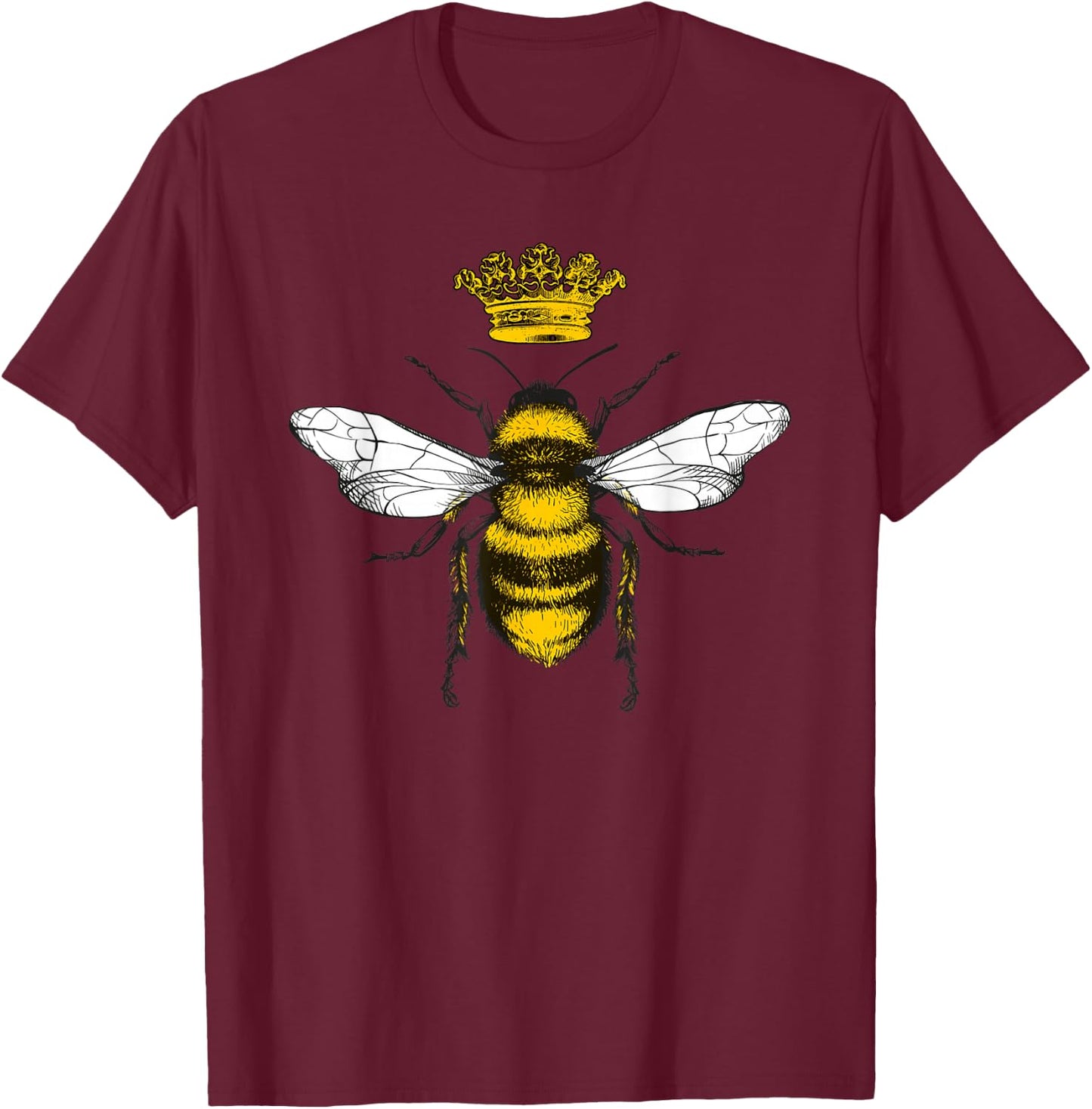 Vintage Queen Bee Shirt Women, Honey Bee Lovers Beekeeper T-Shirt - T-Shirt | Maroon