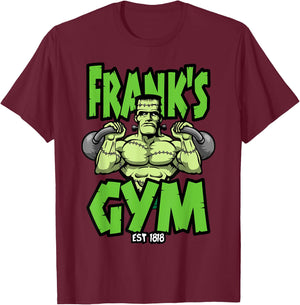 Frankenstein Kettlebell Fitness Gym Halloween Workout T-Shirt - T-Shirt | Maroon