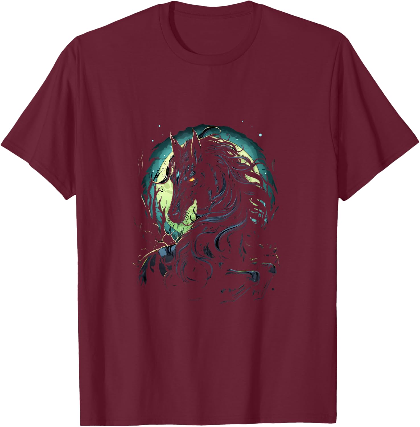 Gothic Horse Creepy Dark Horses Animal Goth T-Shirt - T-Shirt | Maroon