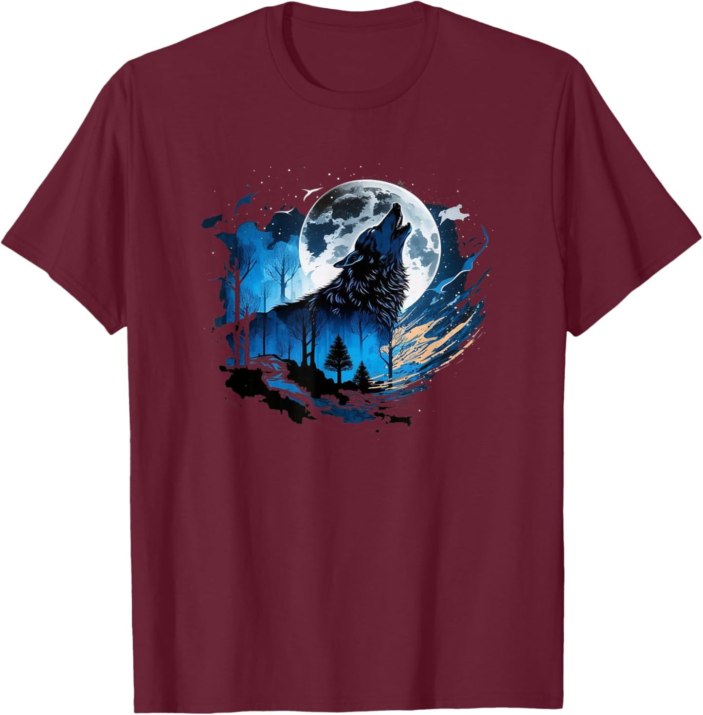 Wolf And Wolves Men Women Kids T-Shirt - T-Shirt | Maroon