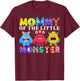 Mommy Little Monster Kids 1st Birthday Party Family Monster T-Shirt - T-Shirt | Maroon