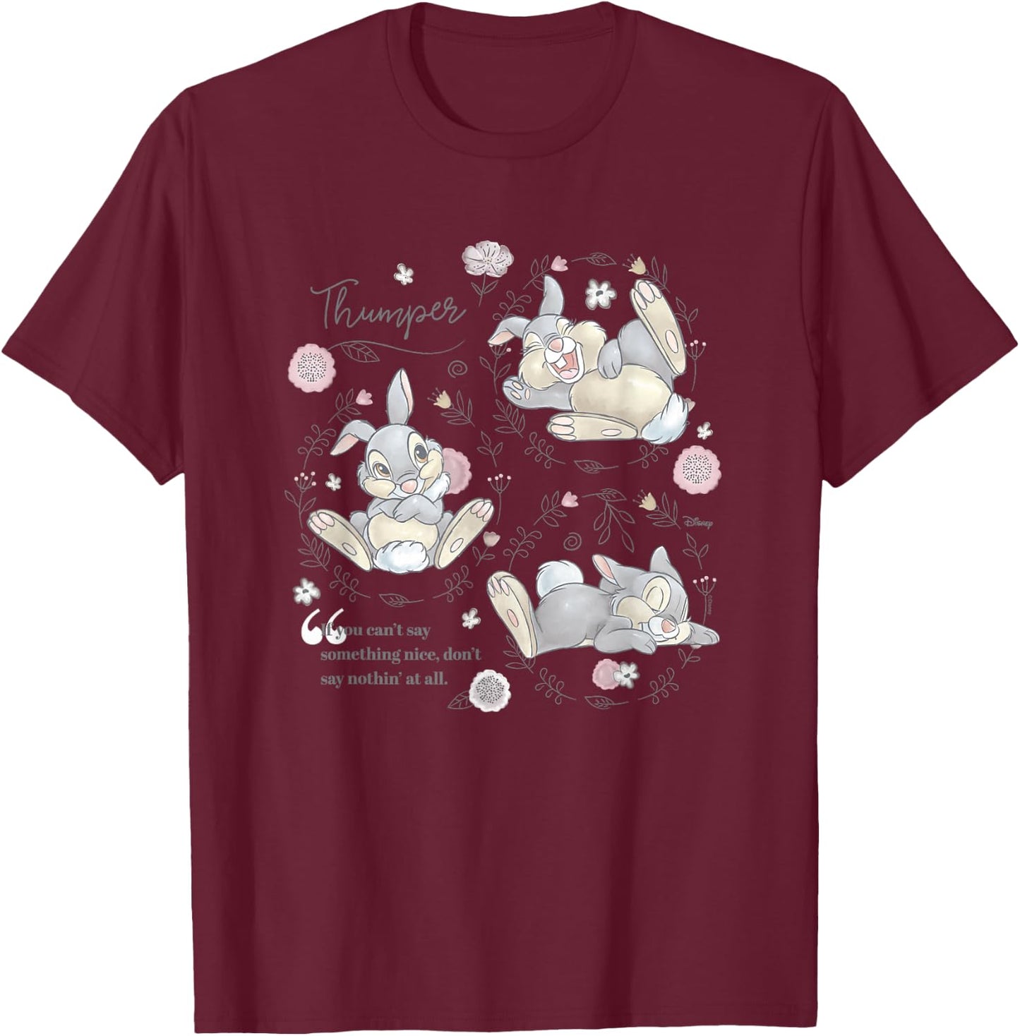 Bambi - Thumper Poses T-Shirt - T-Shirt | Maroon