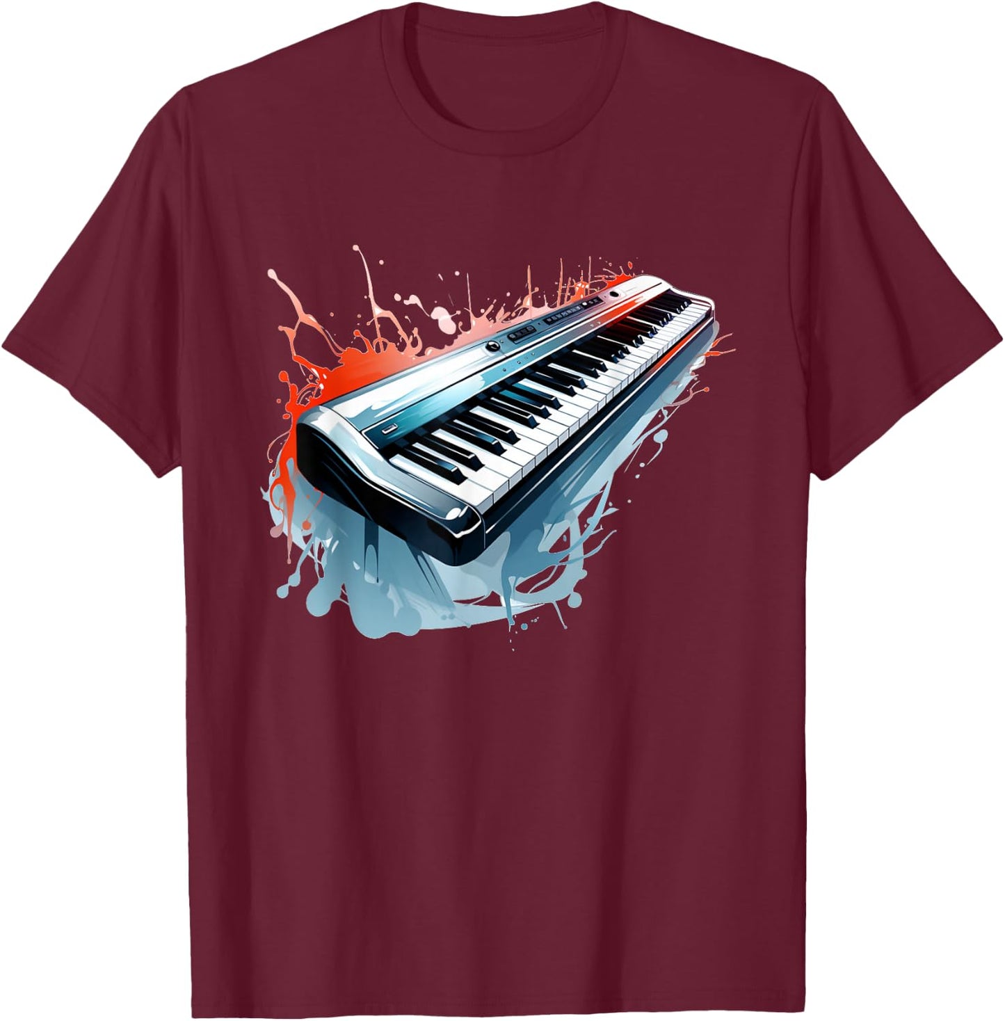 Music Keyboard Costume for Boys and Girls T-Shirt - T-Shirt | Maroon