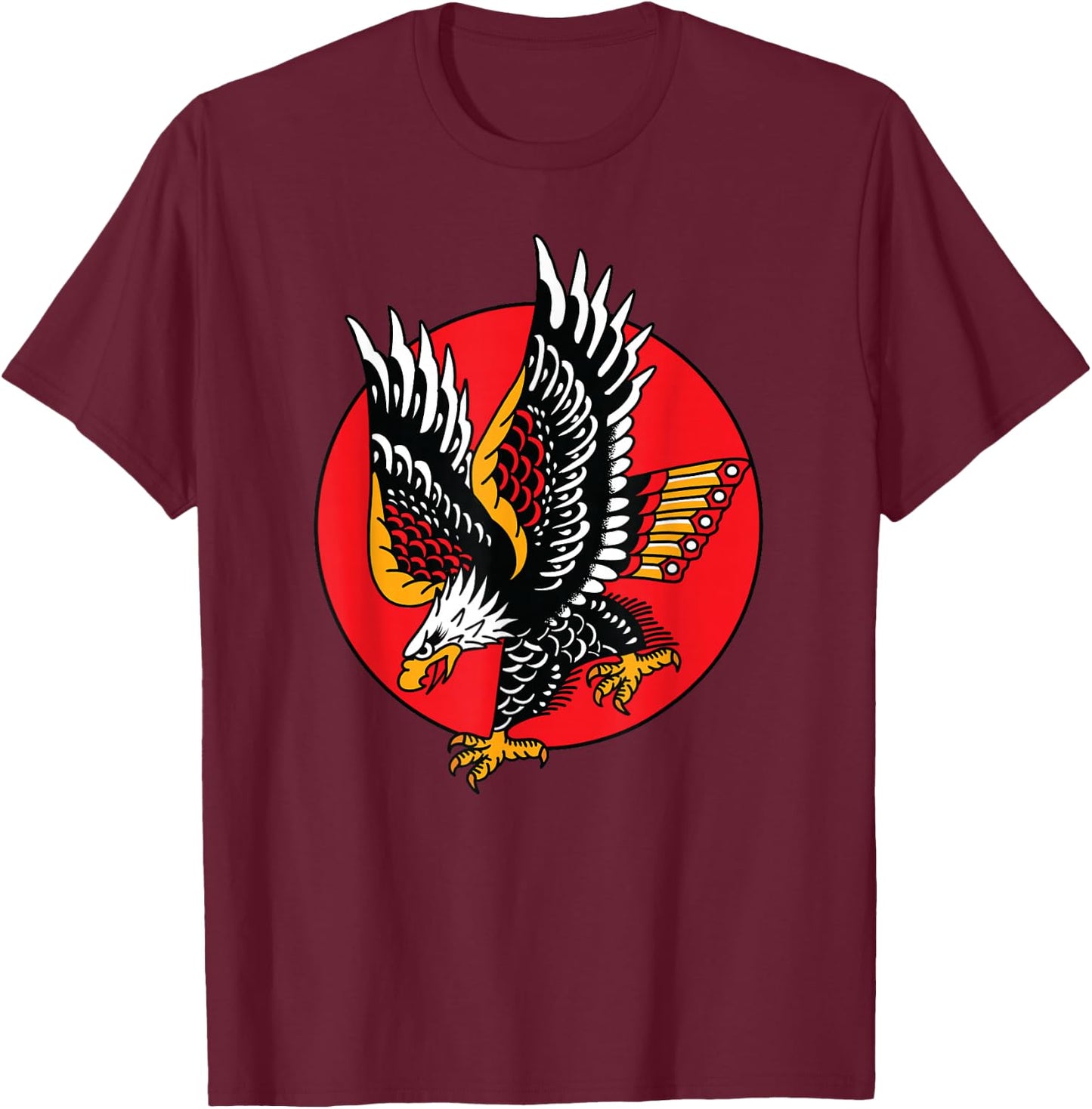 Eagle American Traditional Tattoo Ink Old School Flash Inked T-Shirt - T-Shirt | Maroon