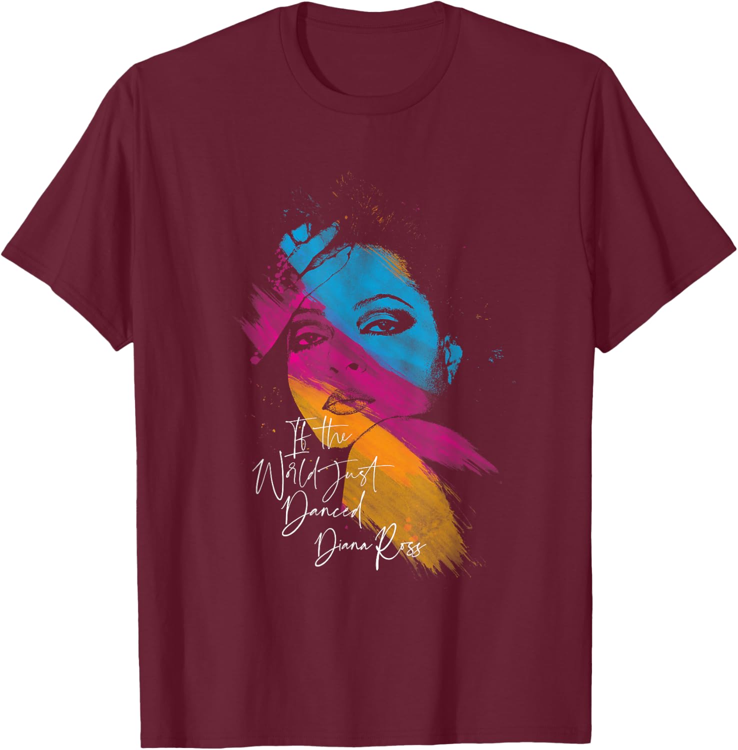 Diana Ross - Paint Strokes T-Shirt - T-Shirt | Maroon