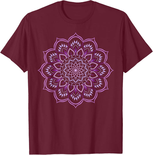 Mandala Sacred Energy Yoga Prana Art Mantra Om Good Vibe T-Shirt - T-Shirt | Maroon