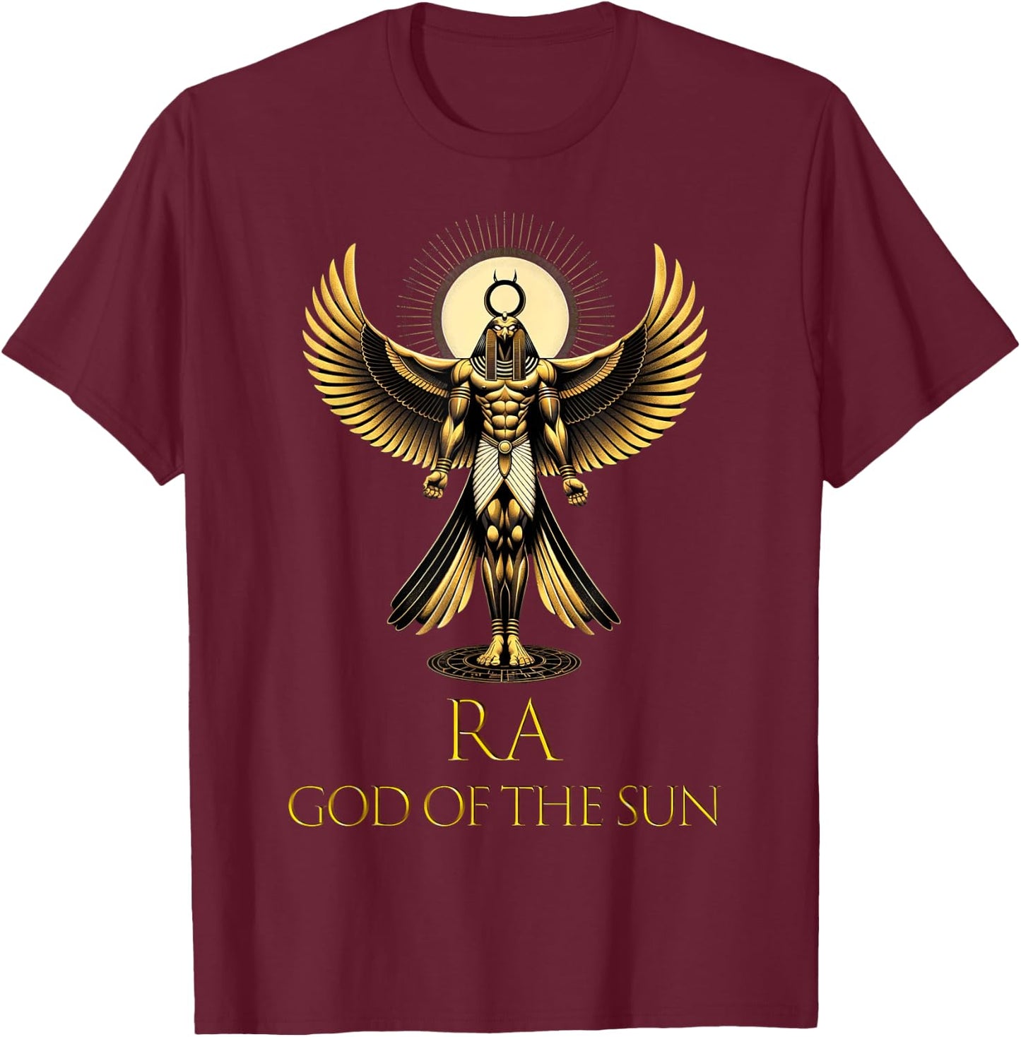 Ra God of the Sun Ancient Egyptian God Pharaoh King of Egypt T-Shirt - T-Shirt | Maroon