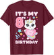 Birthday girl 8 years old cat unicorn 8th birthday T-Shirt - T-Shirt | Maroon