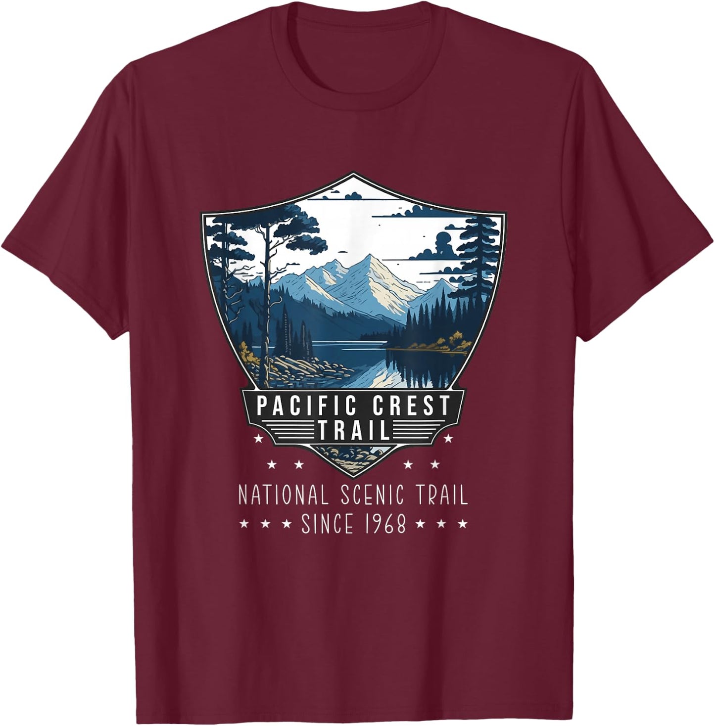 Pacific Crest Trail National Scenic Trail PCT Hiking Hiker T-Shirt - T-Shirt | Maroon