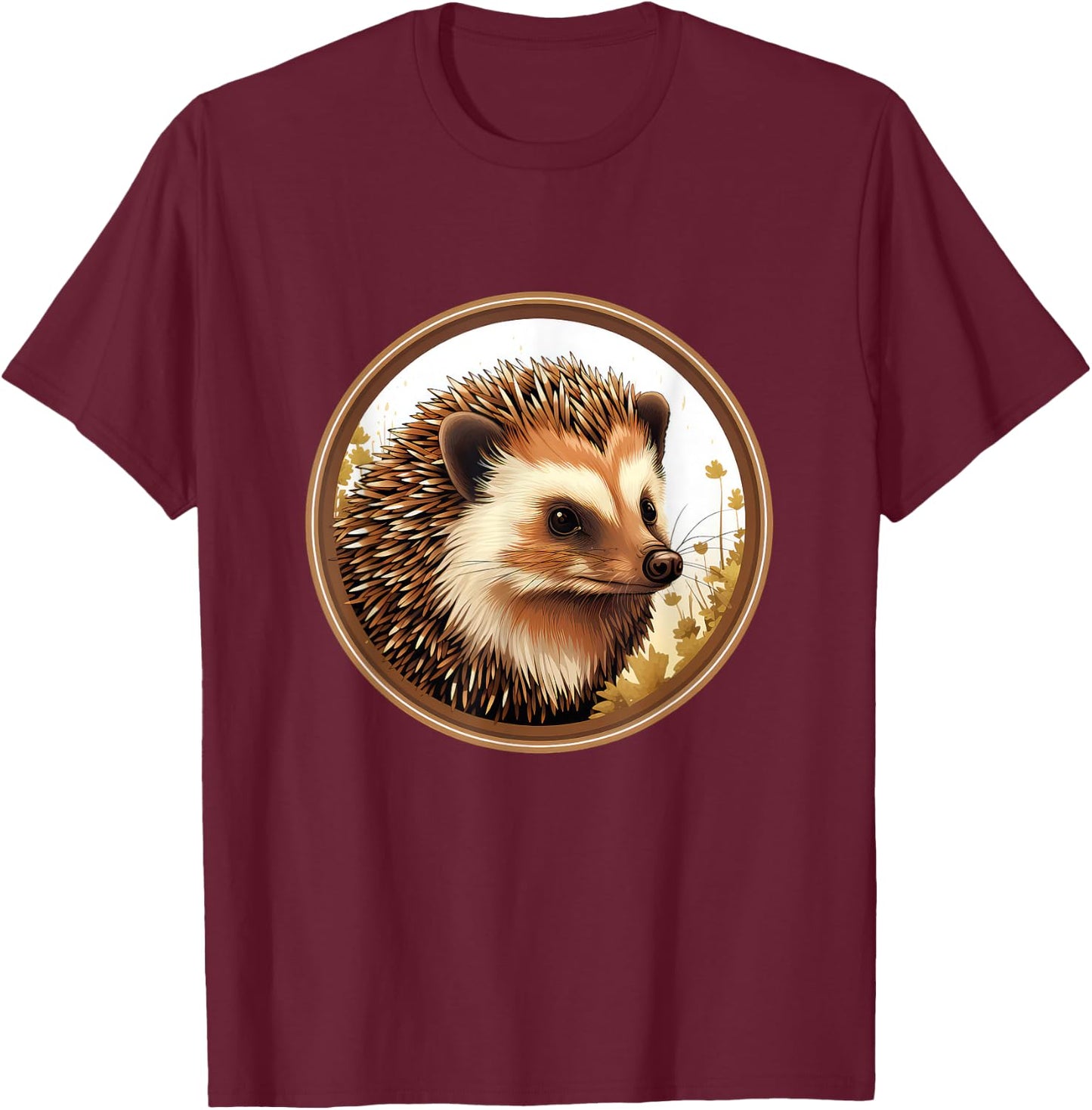 Cute Hedgehog T-Shirt - T-Shirt | Maroon