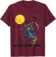 Kids Grim Reaper Death Riding Unicorn Zombiecorn Halloween T-Shirt - T-Shirt | Maroon