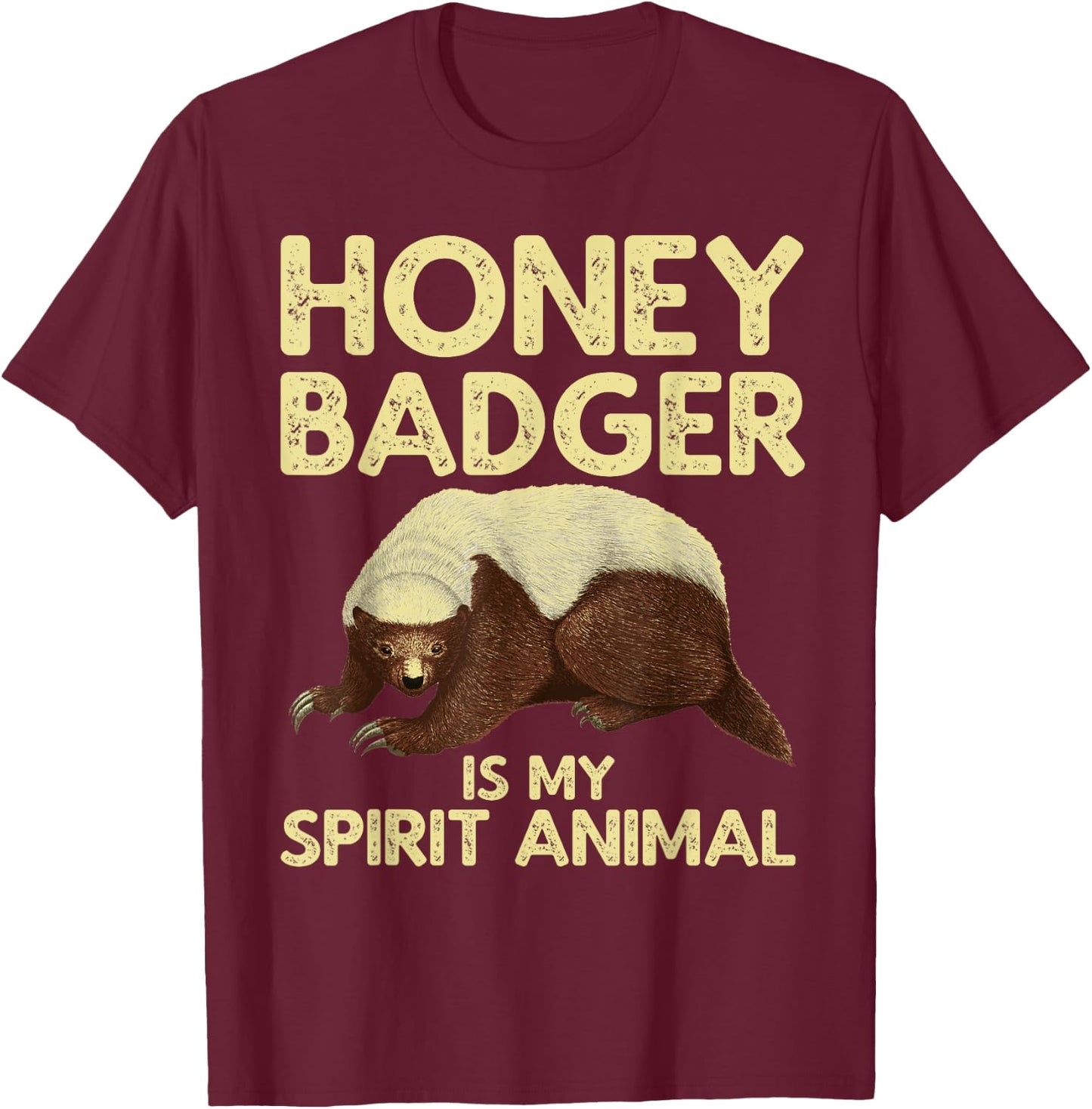 Cool Honey Badger Women Spirit Animal Lover Wildlife T-Shirt - T-Shirt | Maroon