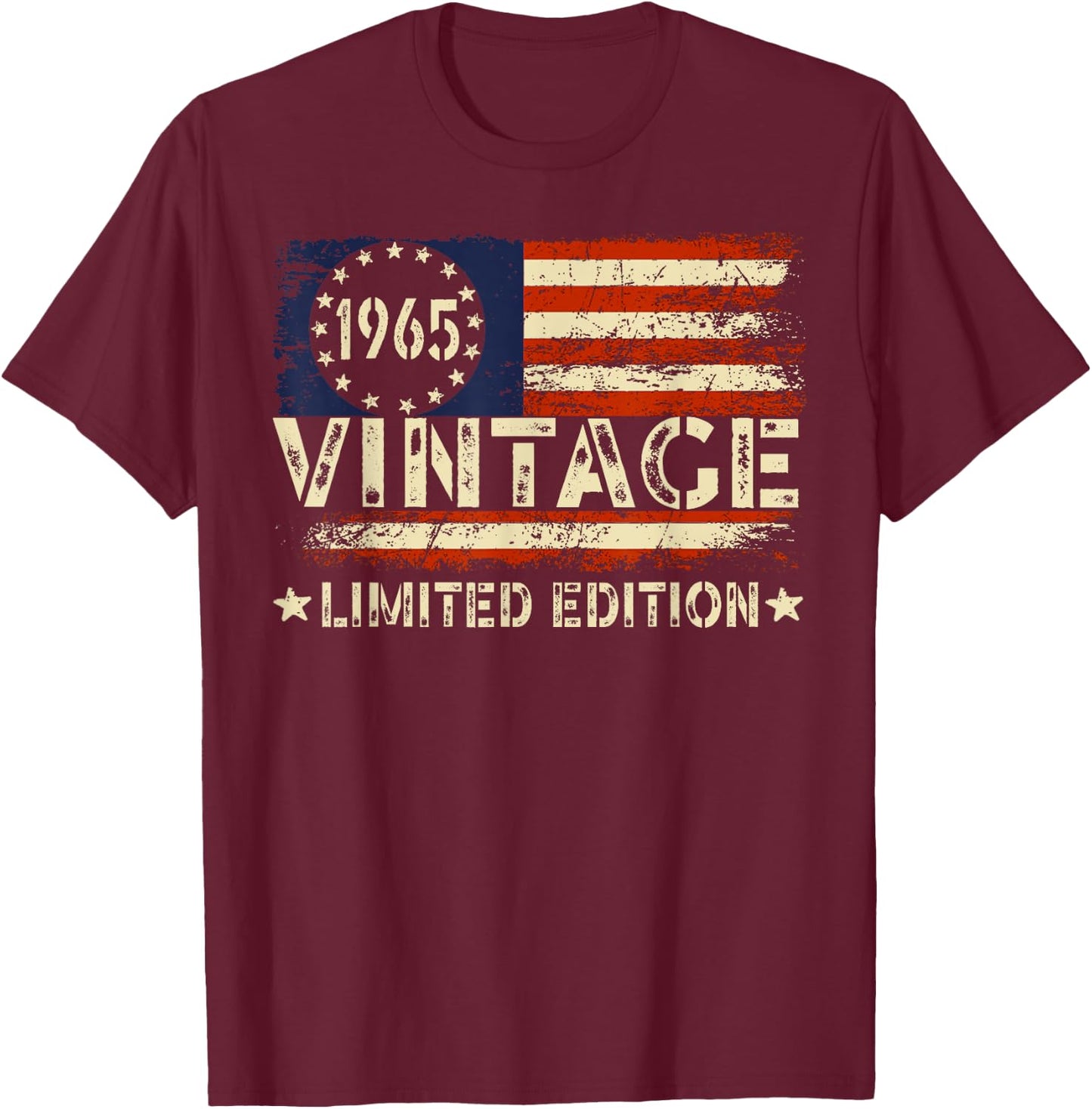 Vintage 1965 Limited Edition 59 Year Old Gifts 59th Birthday T-Shirt - T-Shirt | Maroon