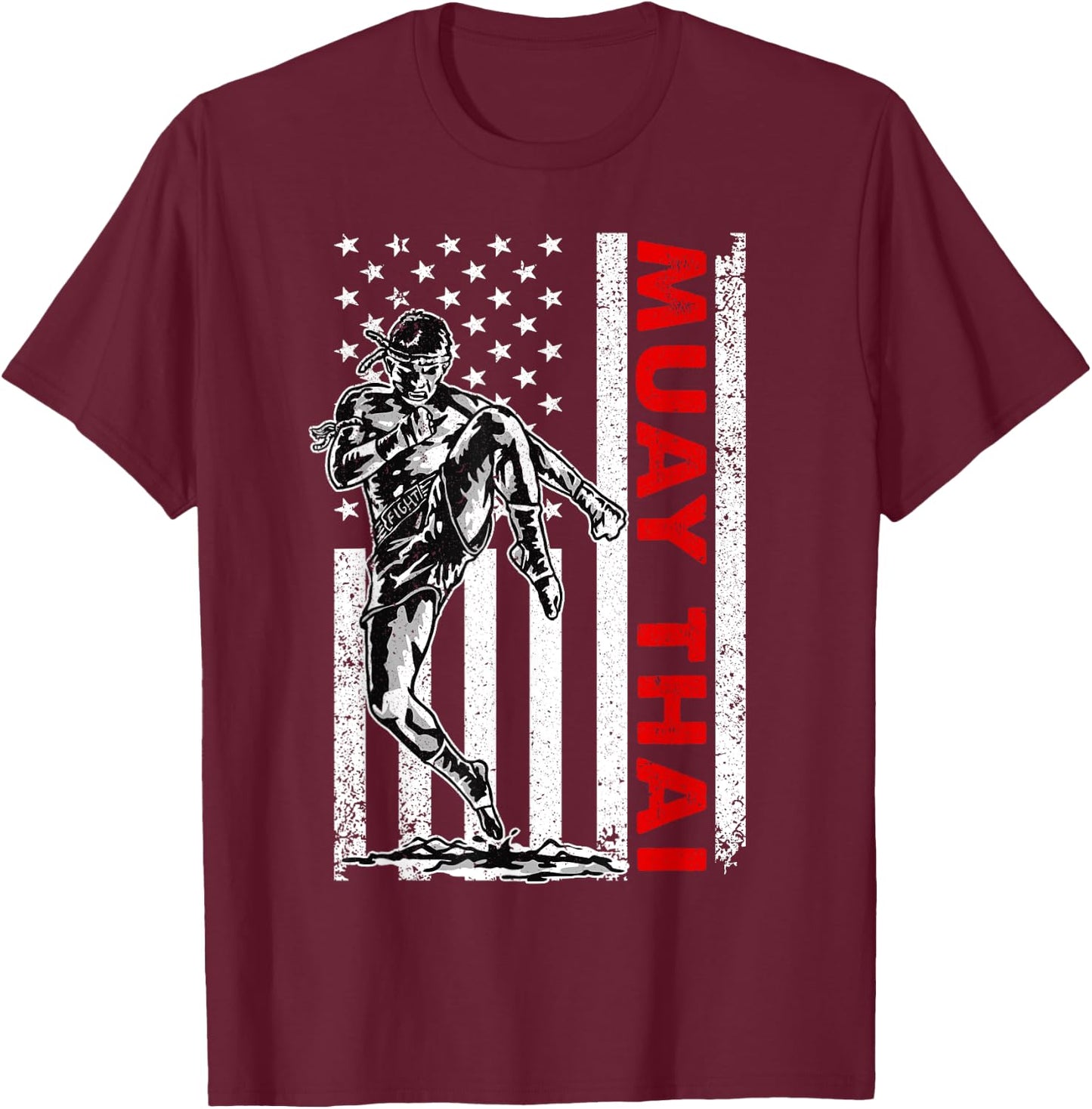 Funny Muay Thai Art Women Kids Muay Thai Kickboxing T-Shirt - T-Shirt | Maroon