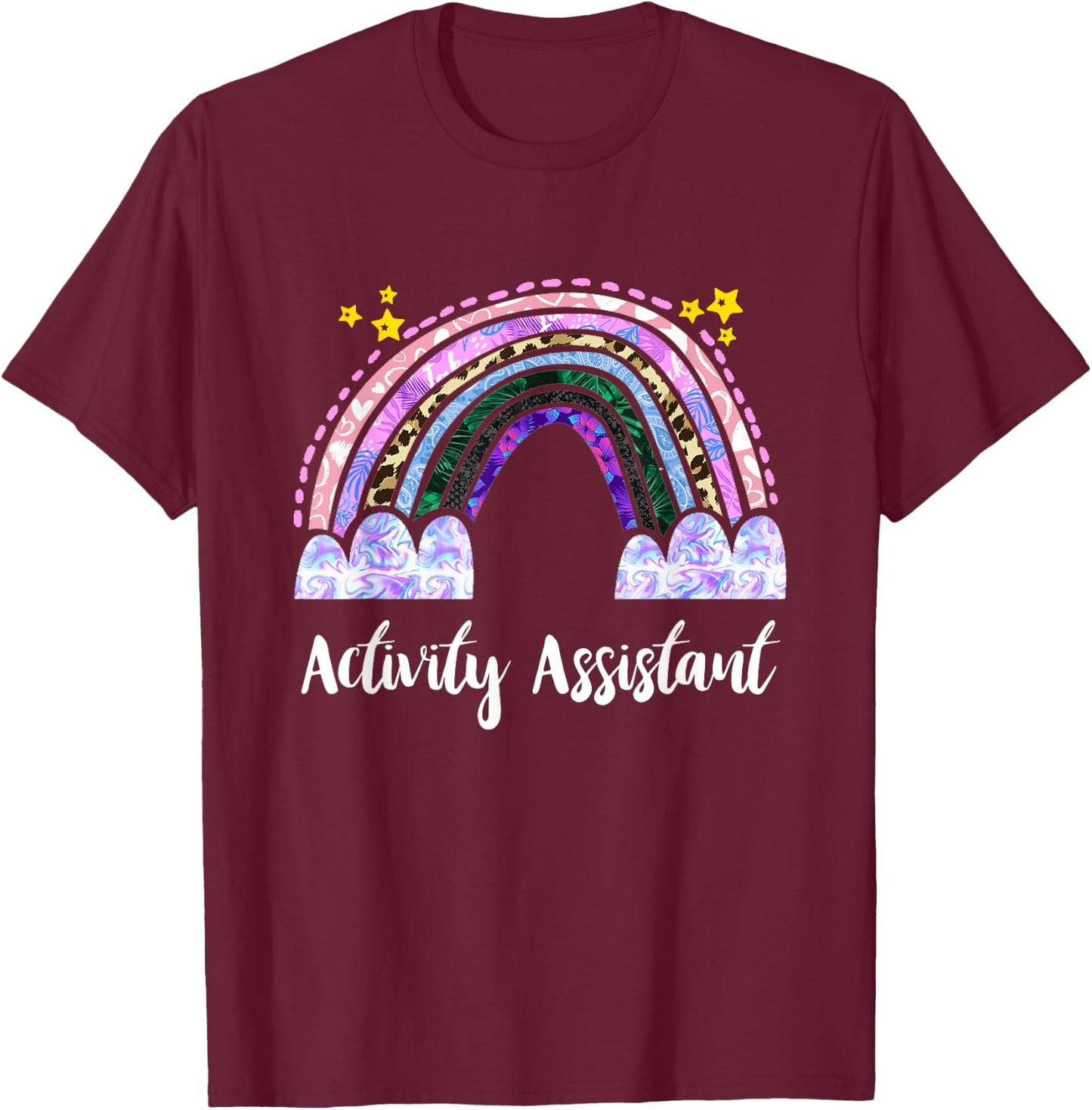 Activities Assistant Rainbow Appreciation Activity Assistant T-Shirt - T-Shirt | Maroon