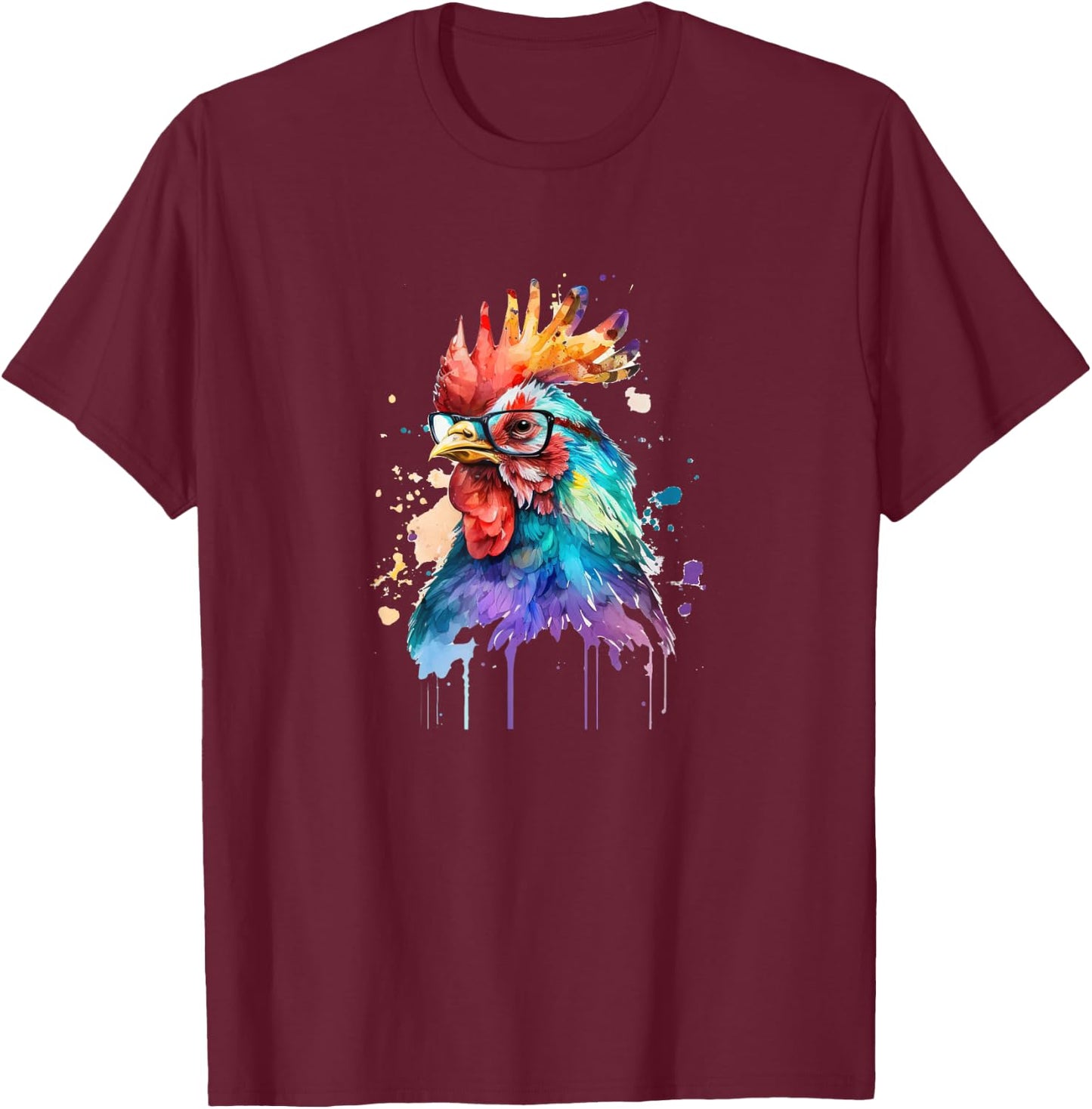 Cute Farm Chicken Lovers Motif Funny Country Design Chicken T-Shirt - T-Shirt | Maroon