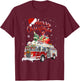 Firetruck Santa Sleigh Fireman Christmas Firefighter Xmas T-Shirt - T-Shirt | Maroon