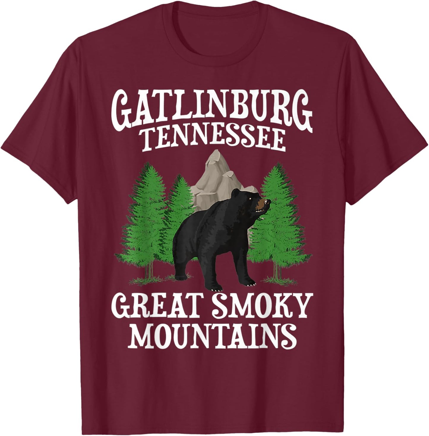 Great Smoky Mountains National Park Gatlinburg Tennessee USA T-Shirt - T-Shirt | Maroon
