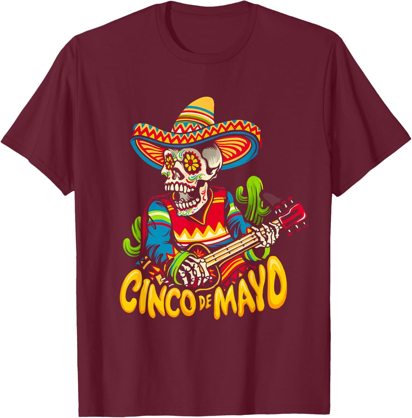 Cinco De Mayo Mexican Lets Fiesta 5 De Mayo Women Men T-Shirt - T-Shirt | Maroon
