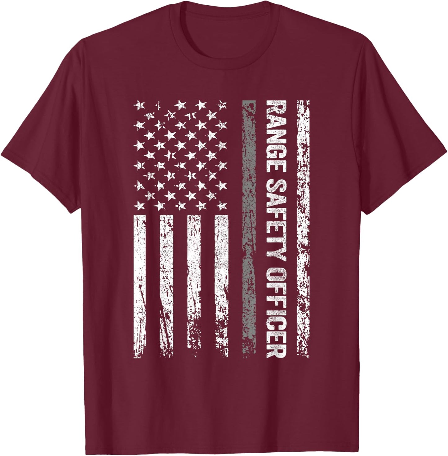 Range Safety Officer US Flag T-Shirt - T-Shirt | Maroon