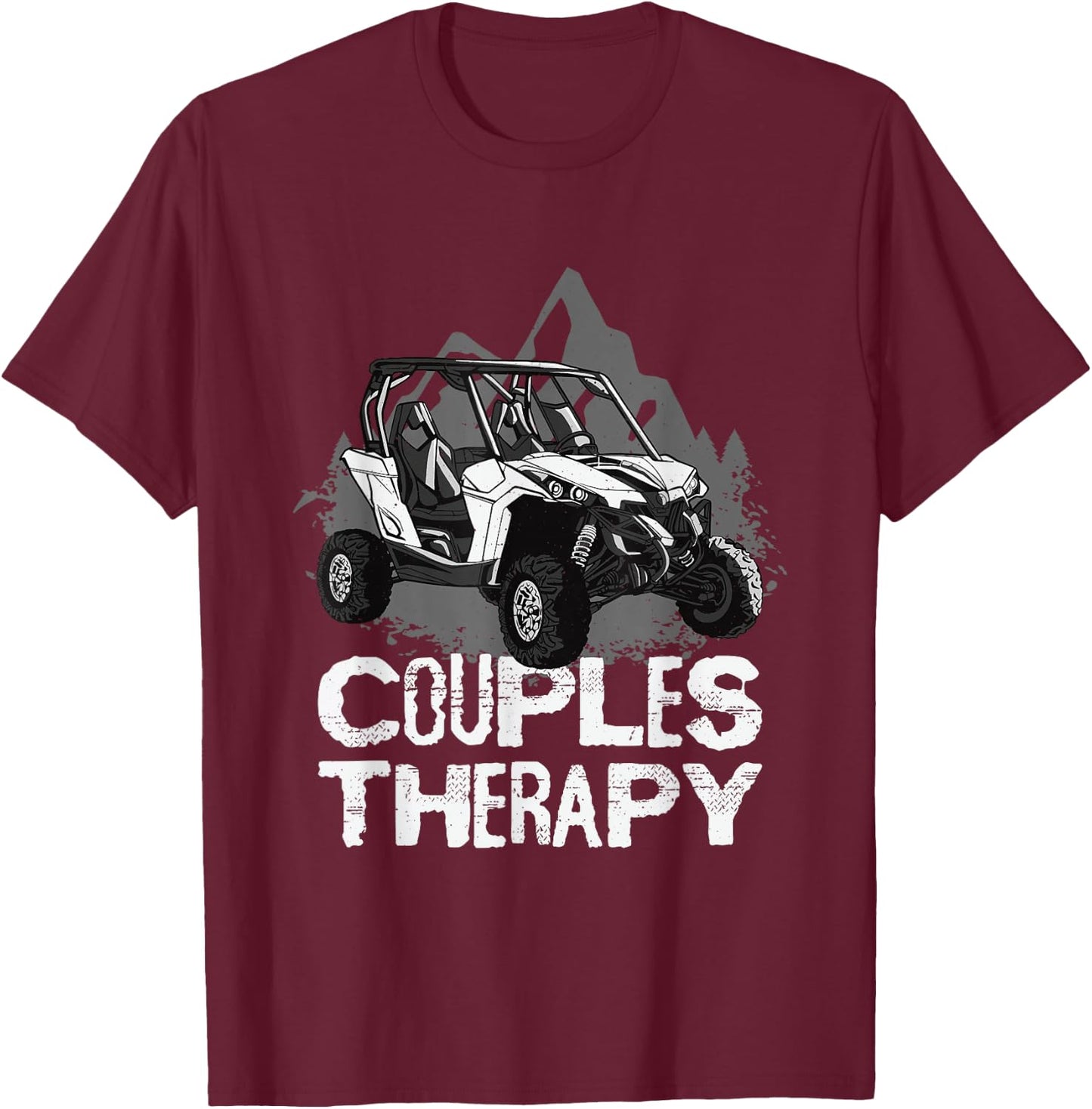 UTV Side By Side Couples Therapy T-Shirt - T-Shirt | Maroon
