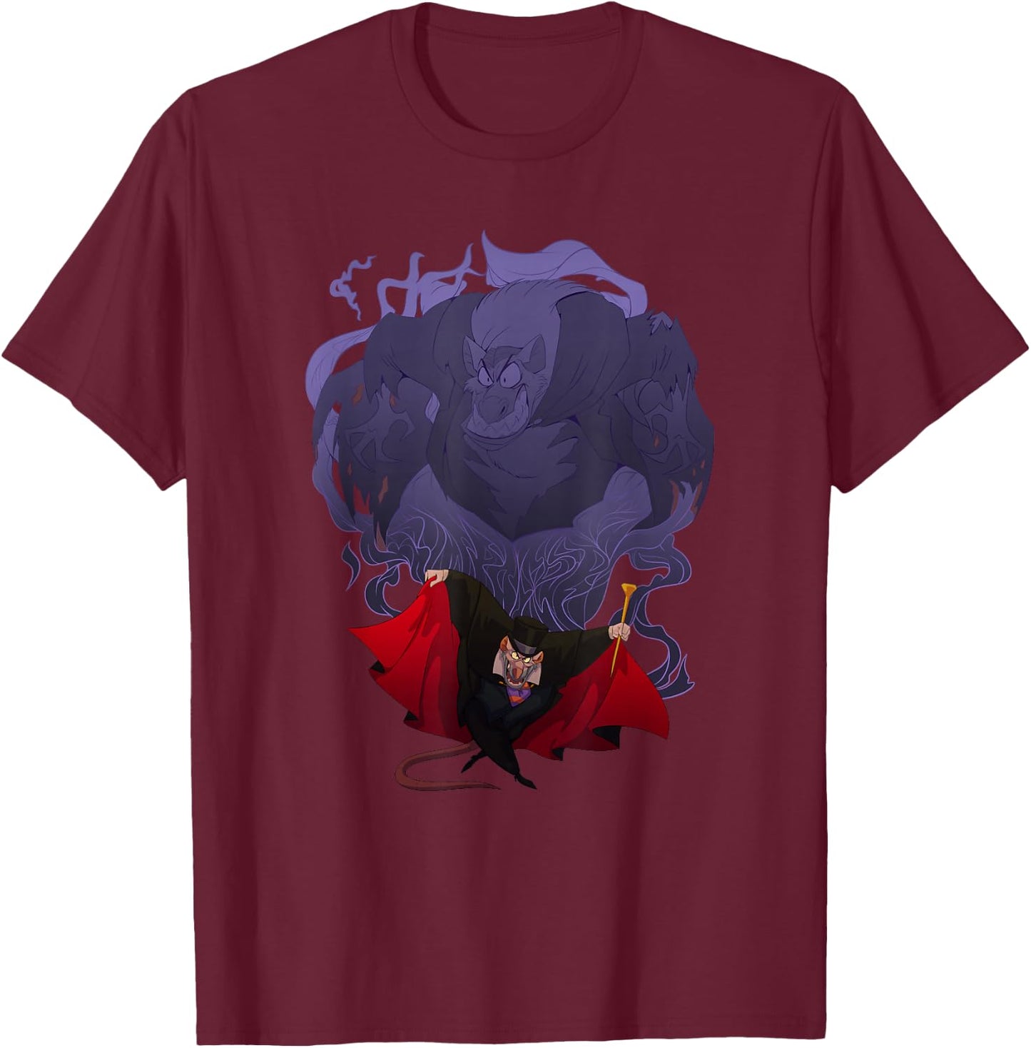 Disney The Great Mouse Detective Professor Ratigan Poster T-Shirt - T-Shirt | Maroon