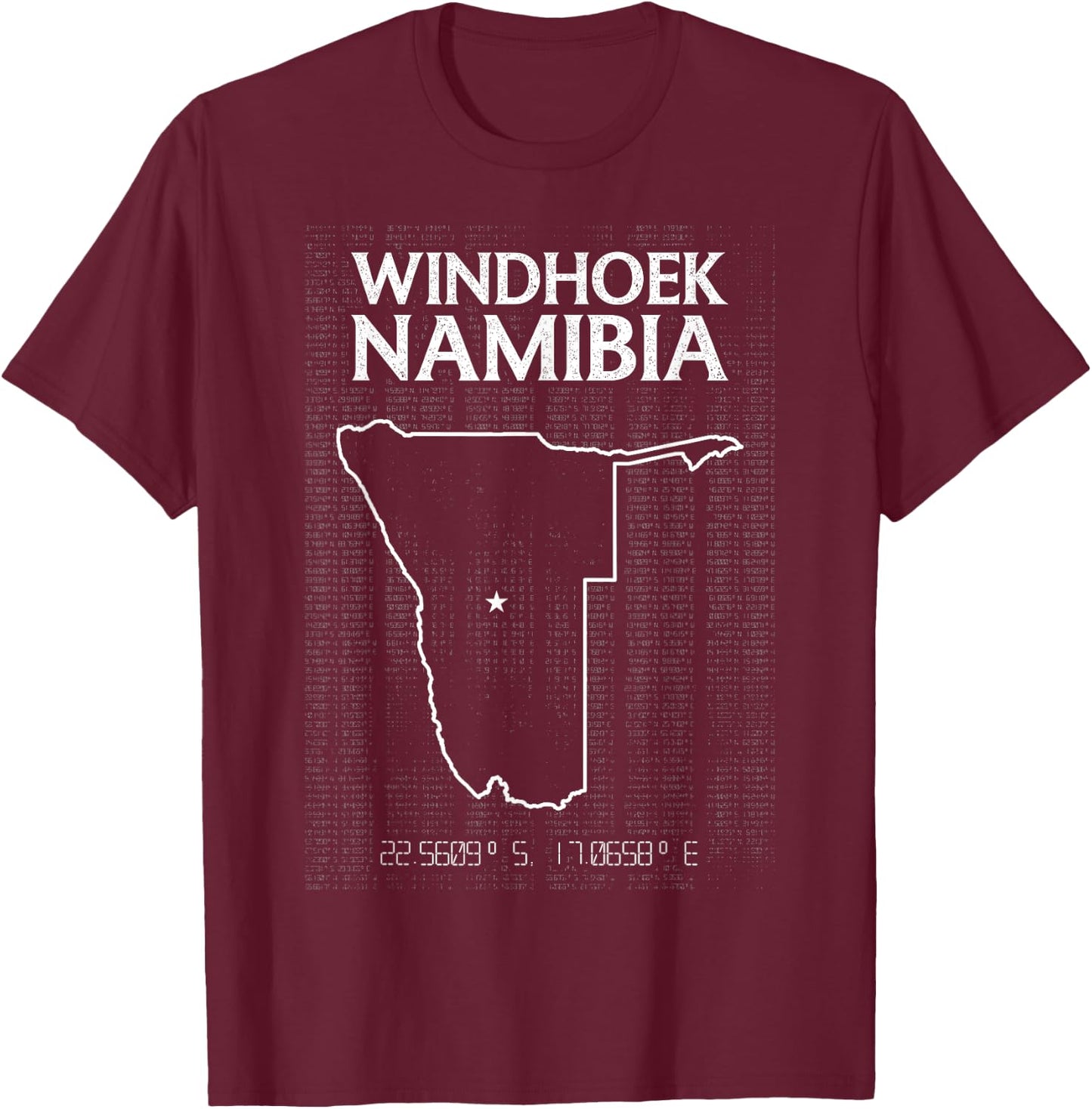 Windhoek Namibia Country Capital City Flag Patriotic T-Shirt - T-Shirt | Maroon