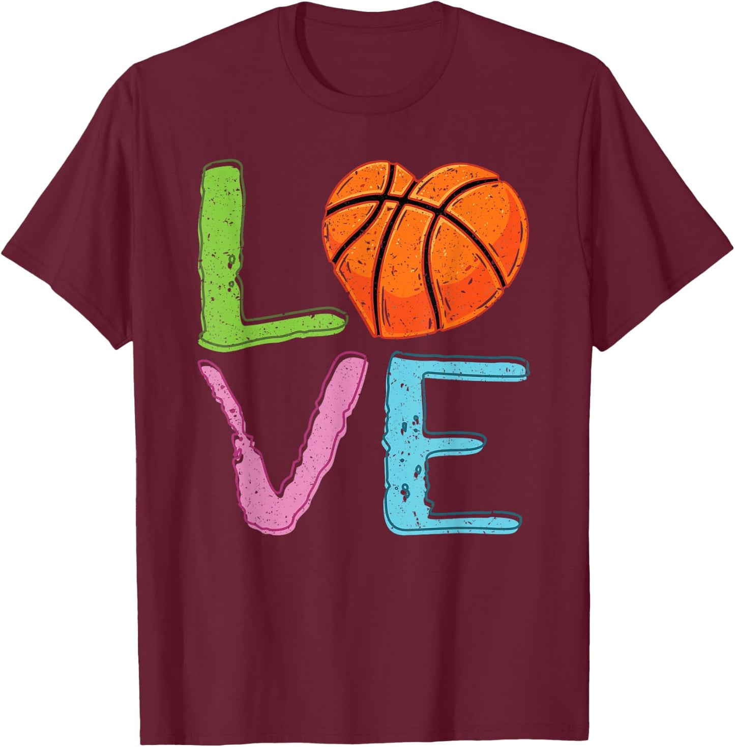 Love Basketball Cute Women Girls Basketball Lover T-Shirt - T-Shirt | Maroon
