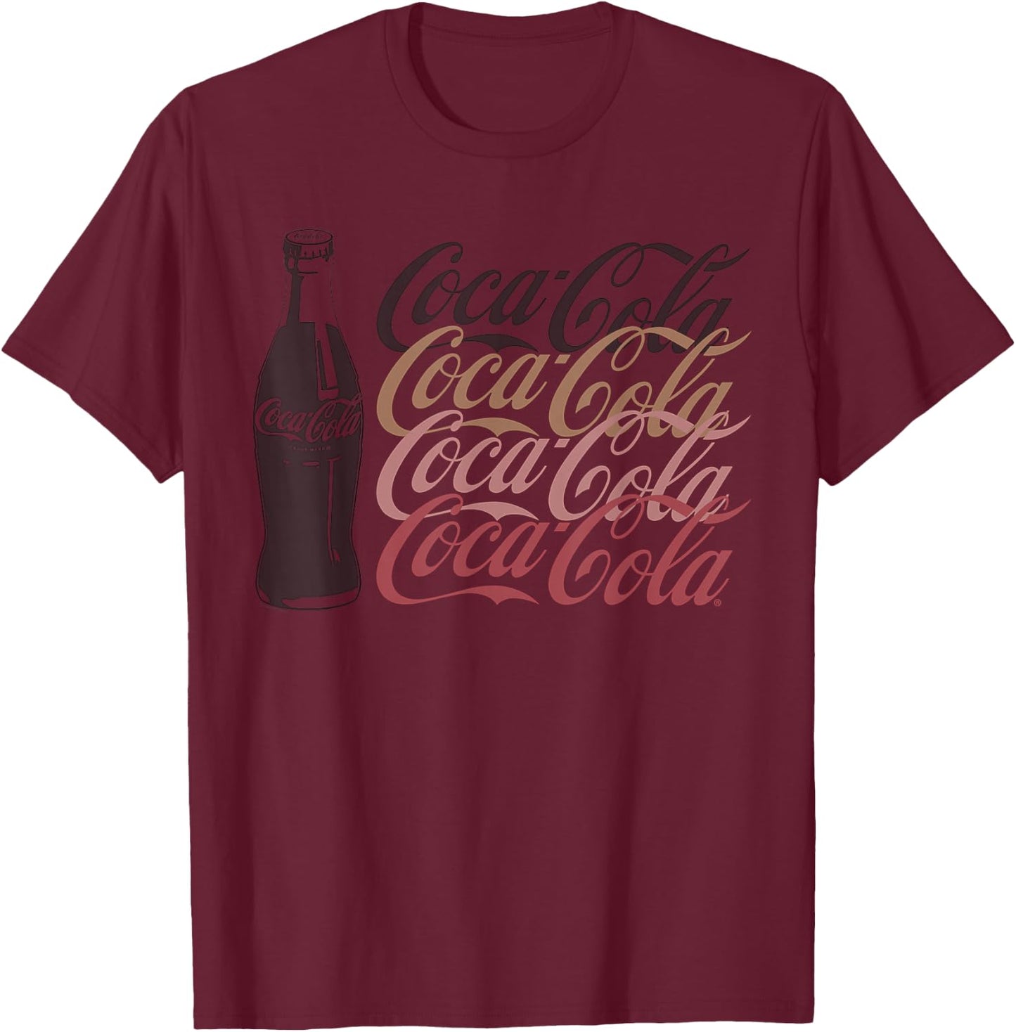 Coca Cola Logo Ombre T-Shirt - T-Shirt | Maroon