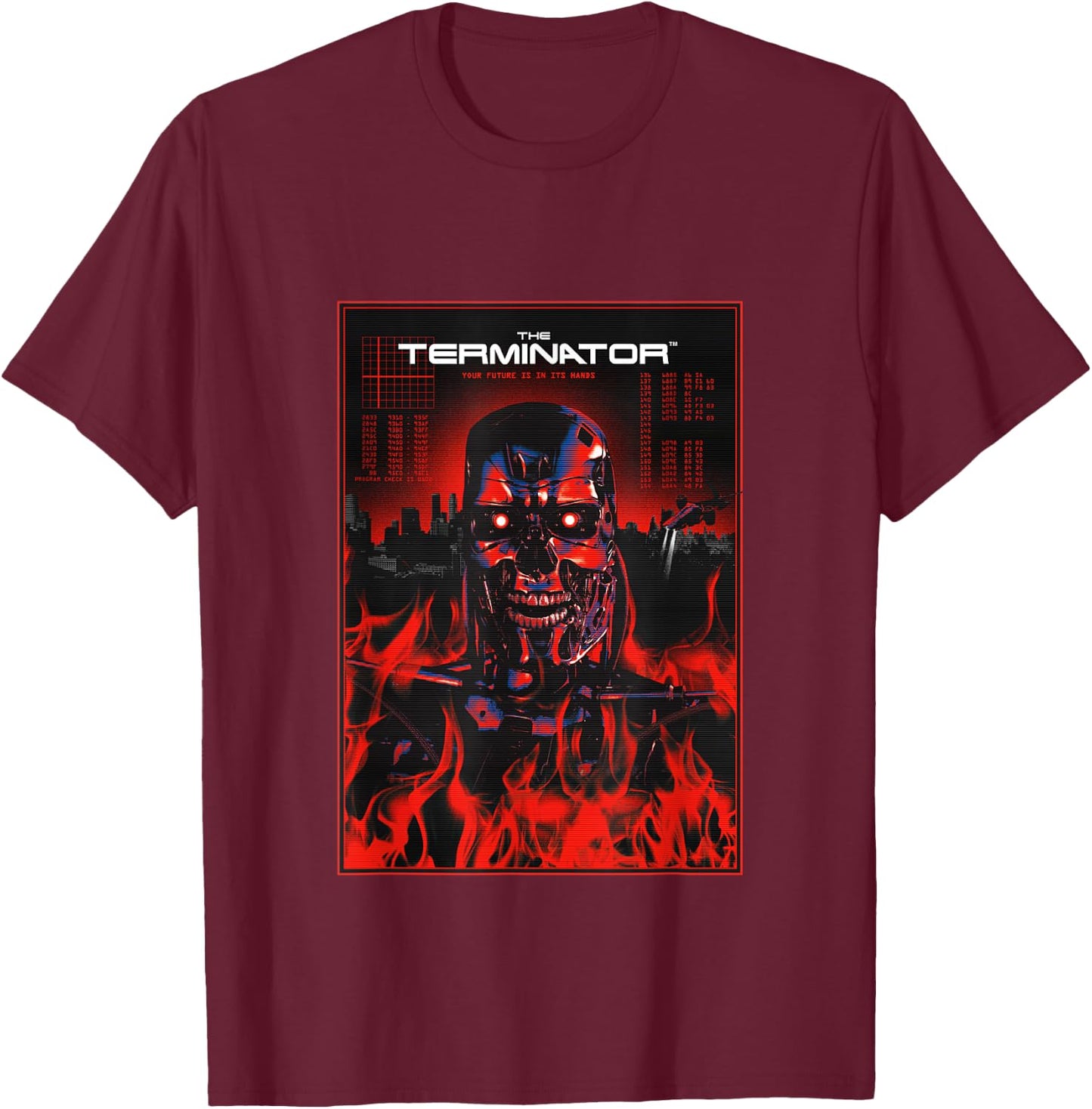 Terminator Your Future is in It's Hands Endoskeleton T-Shirt - T-Shirt | Maroon