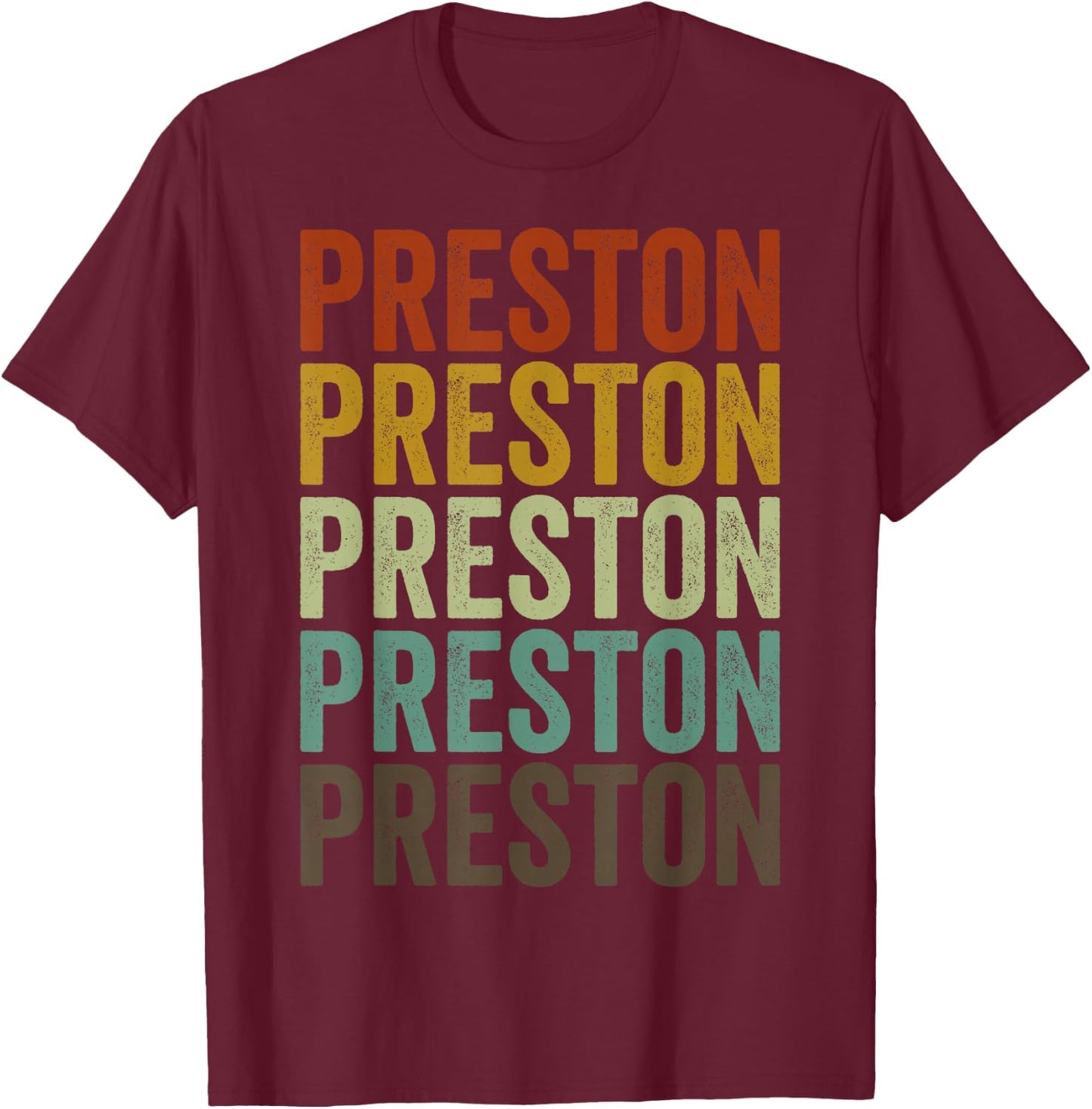Preston City Retro T-Shirt - T-Shirt | Maroon