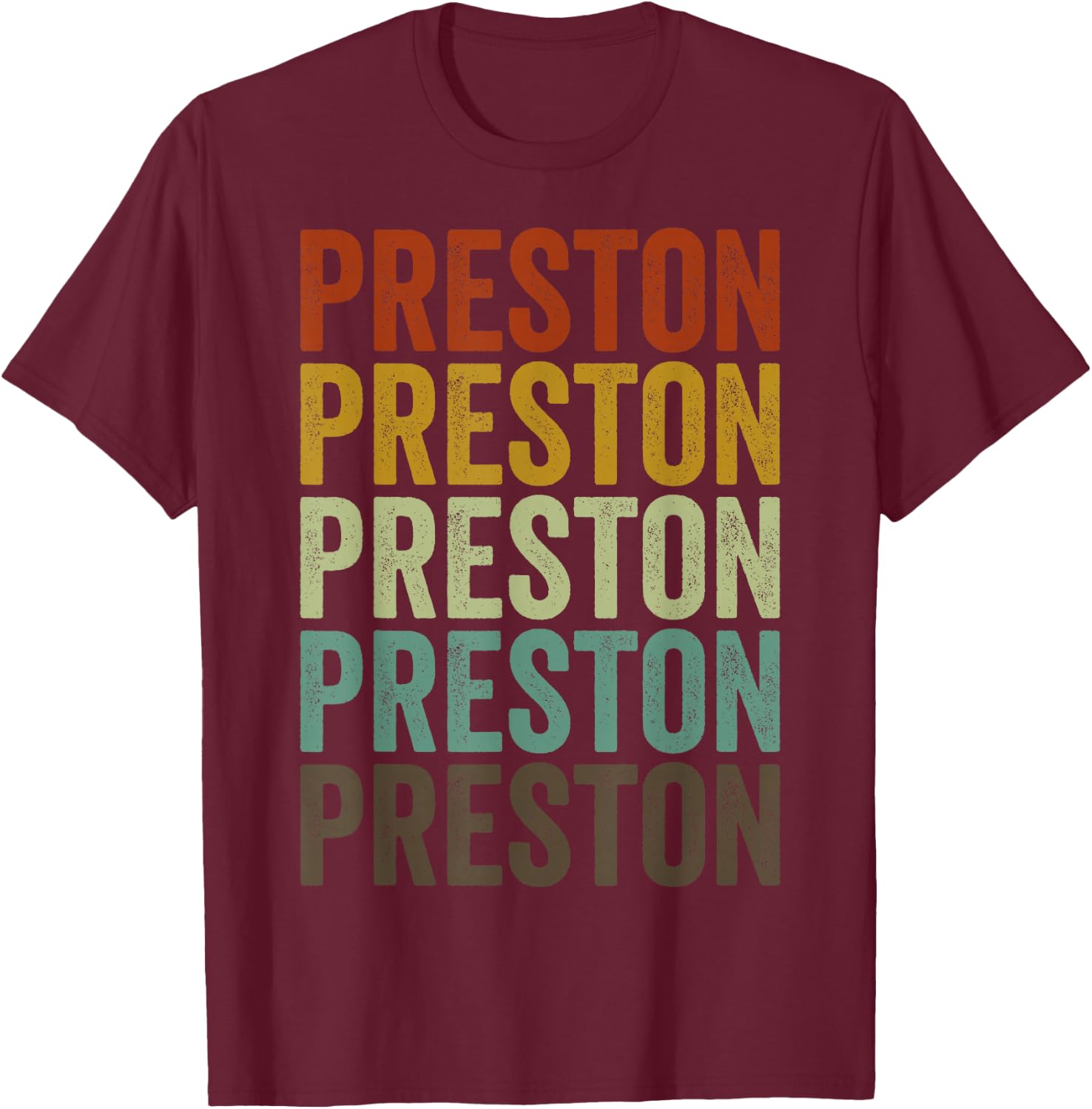 Preston City Retro T-Shirt - T-Shirt | Maroon