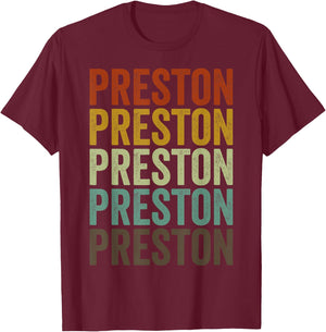 Preston City Retro T-Shirt - T-Shirt | Maroon