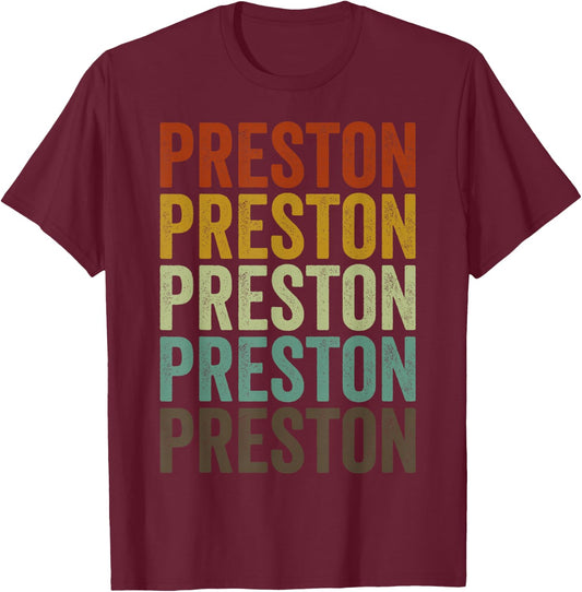 Preston City Retro T-Shirt - T-Shirt | Maroon