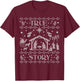 True Story Jesus Manger Christian Ugly Christmas Sweater T-Shirt - T-Shirt | Maroon