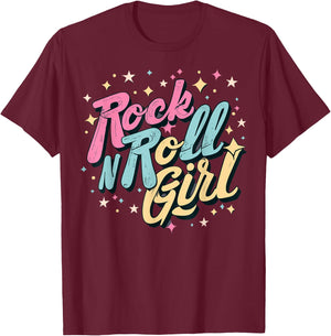 Rock N Roll Girl Purple Darla T-Shirt - T-Shirt | Maroon