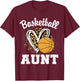 Basketball Aunt Leopard Heart T-Shirt - T-Shirt | Maroon
