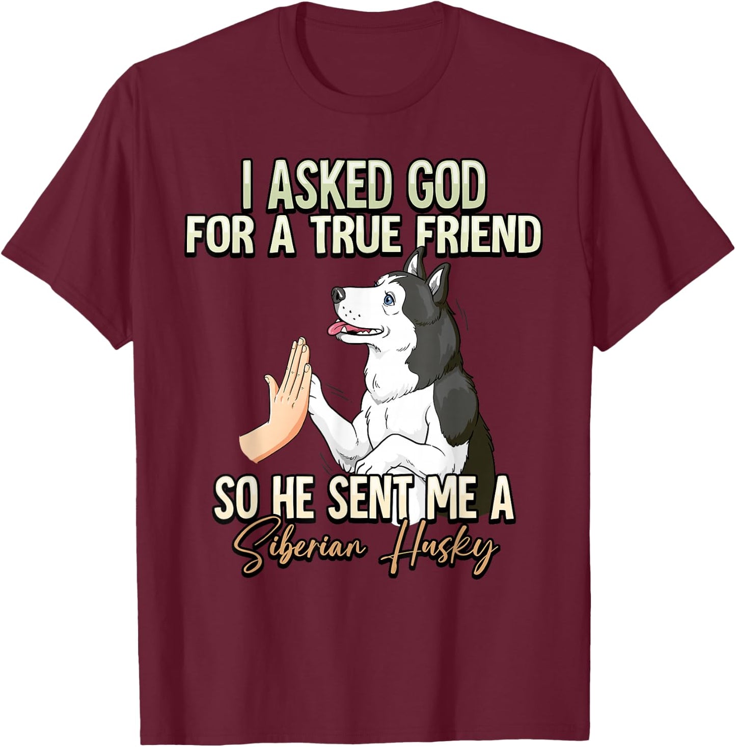Siberian Husky T-Shirt - T-Shirt | Maroon