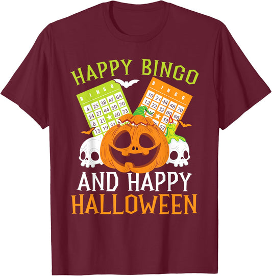 Bingo Halloween Trick Or Treat Bingo Player Bingo Caller T-Shirt - T-Shirt | Maroon