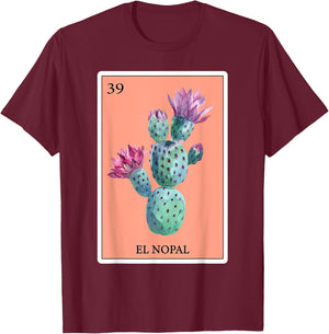 Cactus Funny Spanish-Mexican Bingo Gifts Card - El Nopal T-Shirt - T-Shirt | Maroon