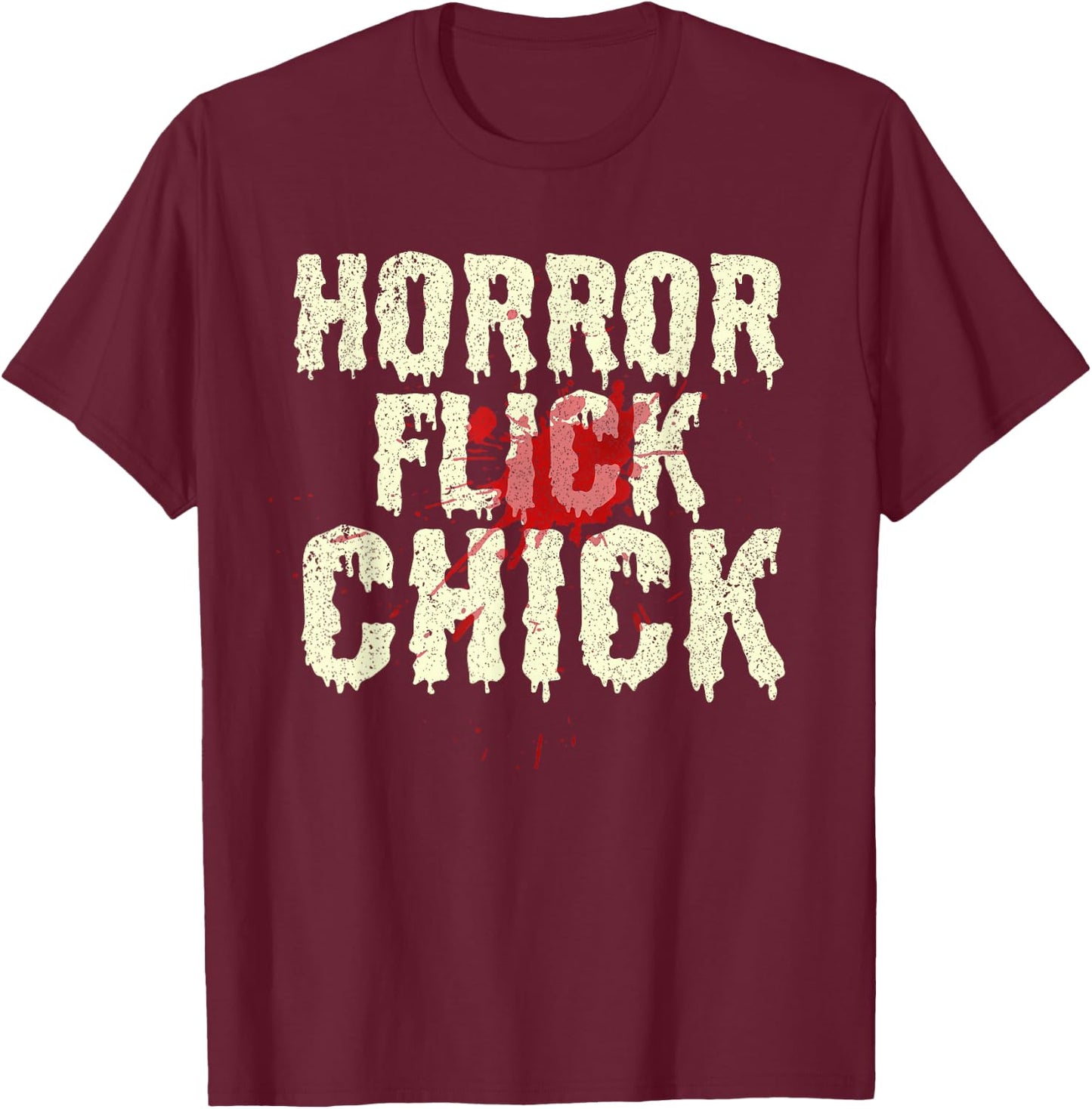 Funny Horror Art Women Halloween Film Horror Movie T-Shirt - T-Shirt | Maroon