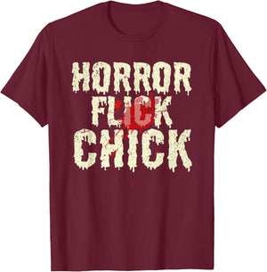 Funny Horror Art Women Halloween Film Horror Movie T-Shirt - T-Shirt | Maroon